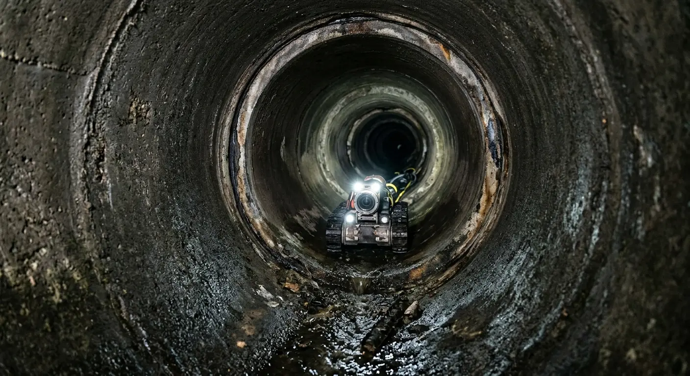 Robotic sewer camera inspecting pipe interior for Sewer Line Repair in Baker City